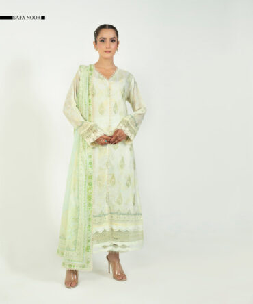 3 Piece Safa Noor Unstitched Panache Embroidered Lawn