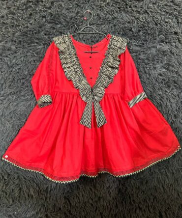 Girl Cotton Red Suit