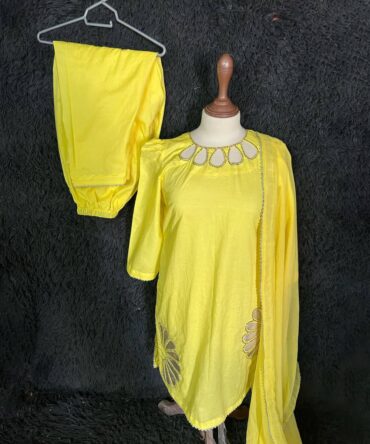 Girl Cotton yellow Suit