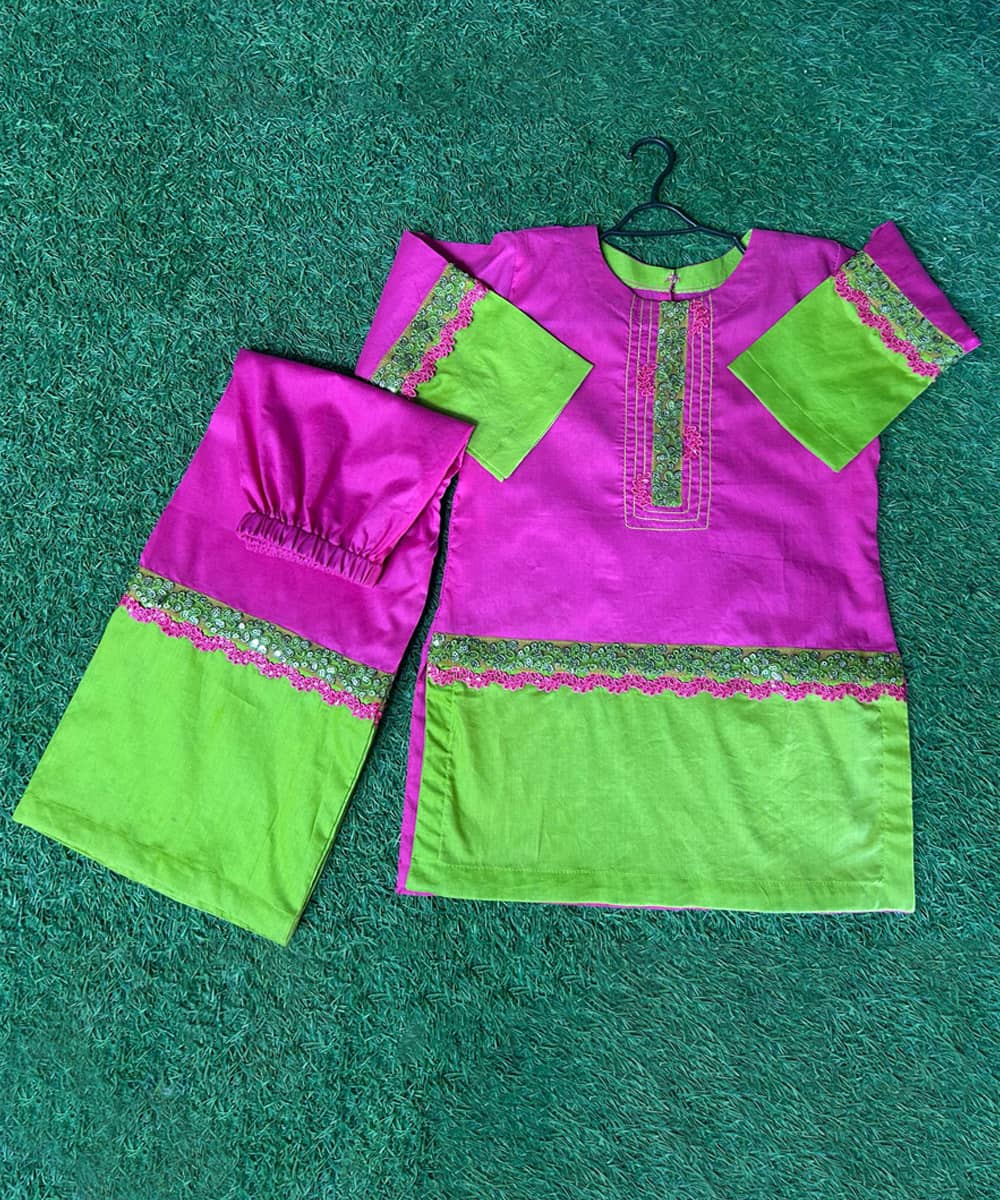Girl Cotton Combo Suit