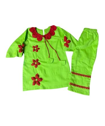 Girls Cotton Floral Suit