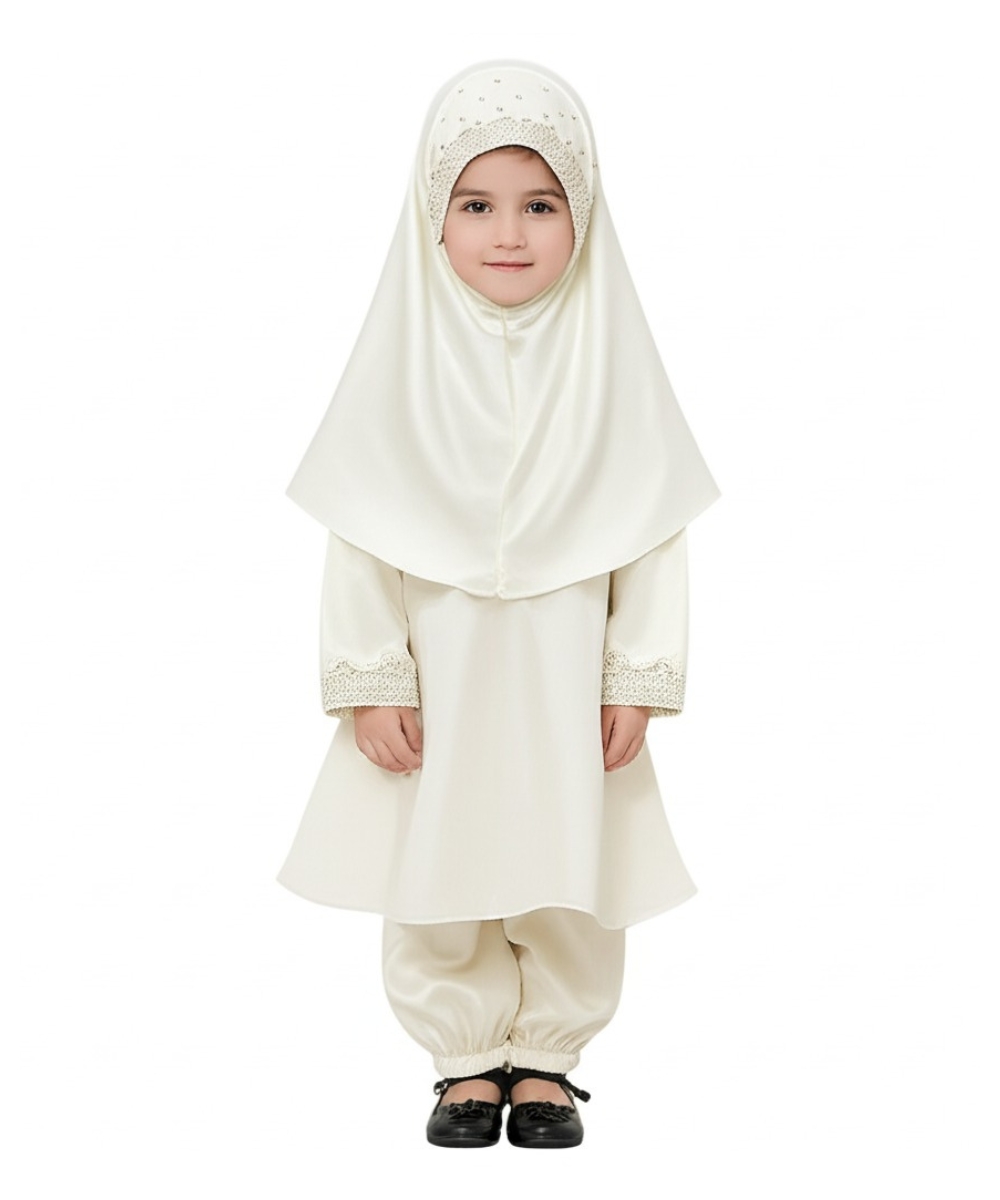 Girl white Gown+Skaff