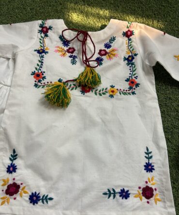 Hand embroidery 4 piece dress